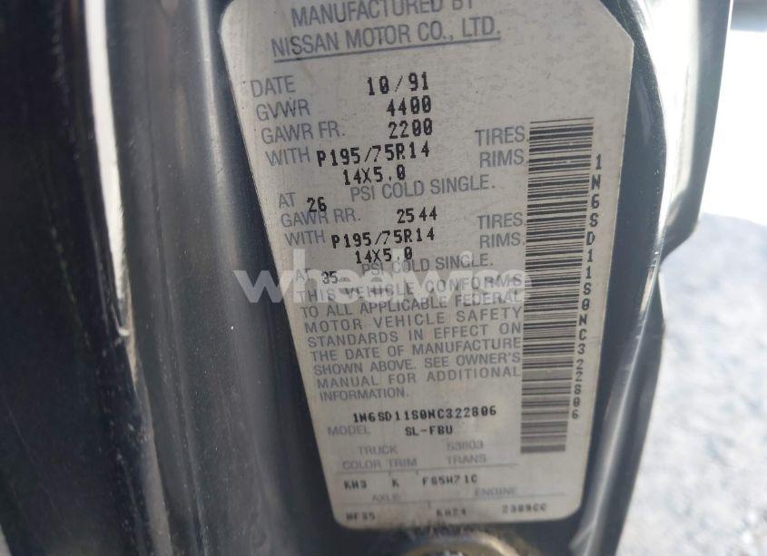 Photo 9 of 1992 Nissan Truck SHORT WHEELBASE (VIN 1N6SD11S0NC322806)