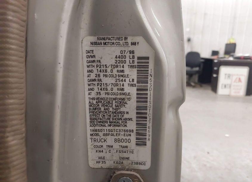 Photo 9 of 1996 Nissan Truck XE (VIN 1N6SD11S0TC376698)