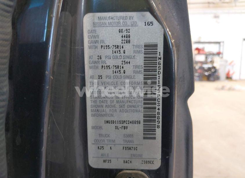 Photo 9 of 1993 Nissan Truck SHORT WHEELBASE (VIN 1N6SD11S3PC348898)