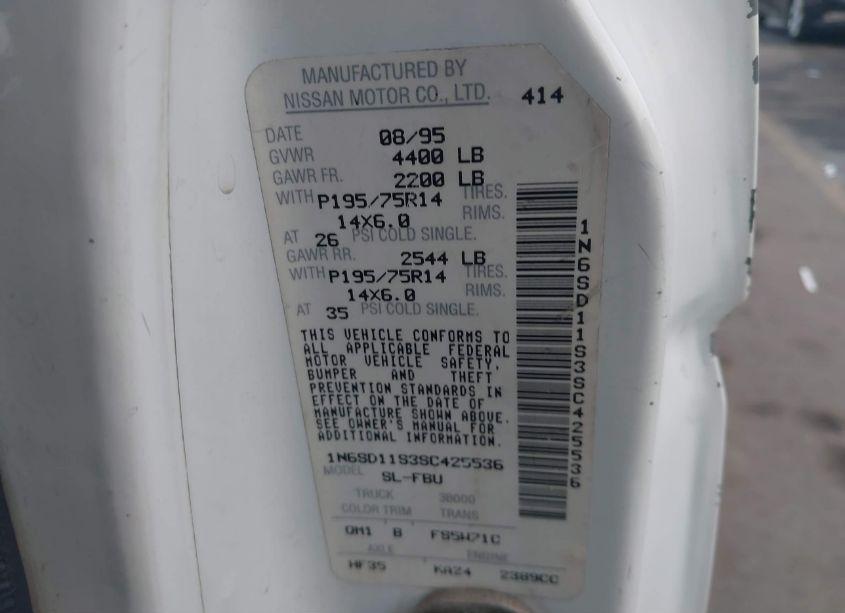 Photo 9 of 1995 Nissan Truck E/XE (VIN 1N6SD11S3SC425536)