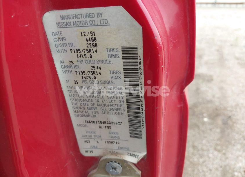 Photo 9 of 1992 Nissan Truck SHORT WHEELBASE (VIN 1N6SD11S4NC336627)