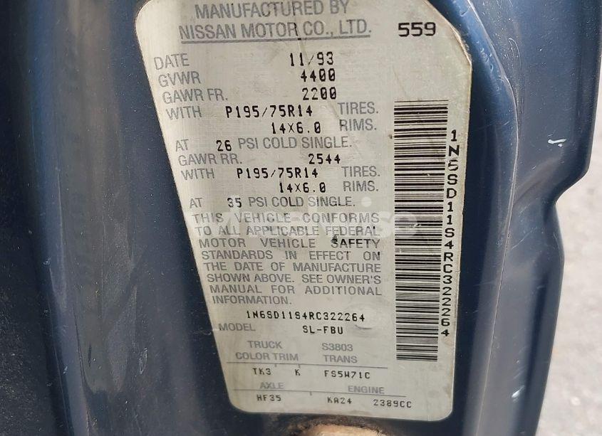 Photo 9 of 1994 Nissan Truck XE (VIN 1N6SD11S4RC322264)