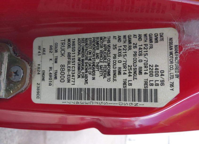 Photo 9 of 1996 Nissan Truck XE (VIN 1N6SD11S5TC334771)