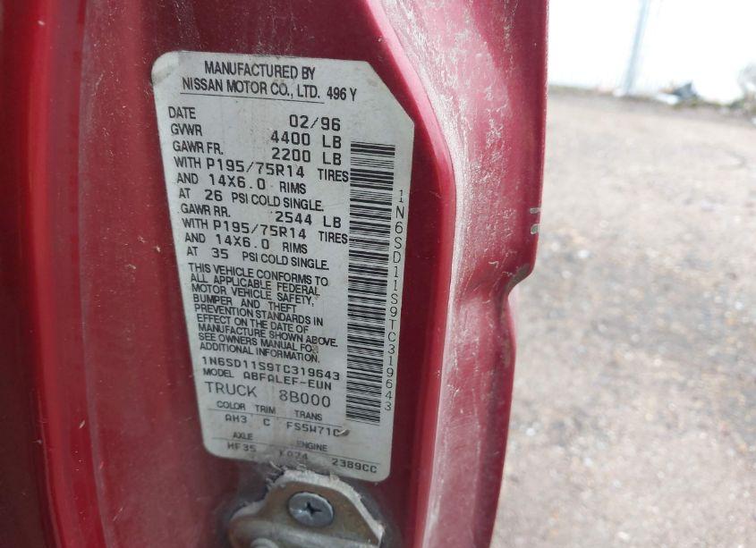 Photo 9 of 1996 Nissan Truck XE (VIN 1N6SD11S9TC319643)