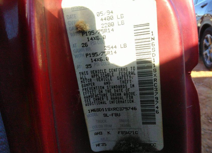 Photo 9 of 1994 Nissan Truck XE (VIN 1N6SD11SXRC379746)