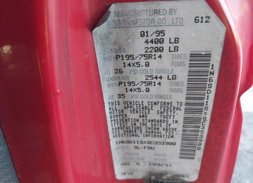 Photo 9 of 1995 Nissan Truck E/XE (VIN 1N6SD11SXSC353900)