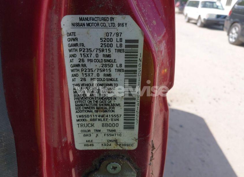 Photo 9 of 1997 Nissan 4x4 TRUCK XE (VIN 1N6SD11Y4VC415557)