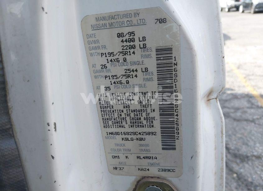Photo 9 of 1995 Nissan Truck KING CAB XE (VIN 1N6SD16S2SC425892)