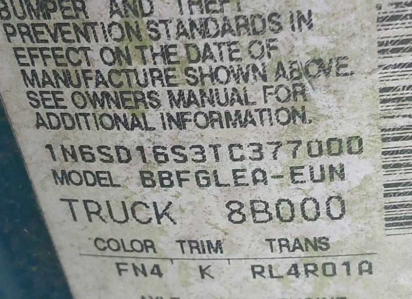 Photo 9 of 1996 Nissan Truck KING CAB SE/KING CAB XE (VIN 1N6SD16S3TC377000)