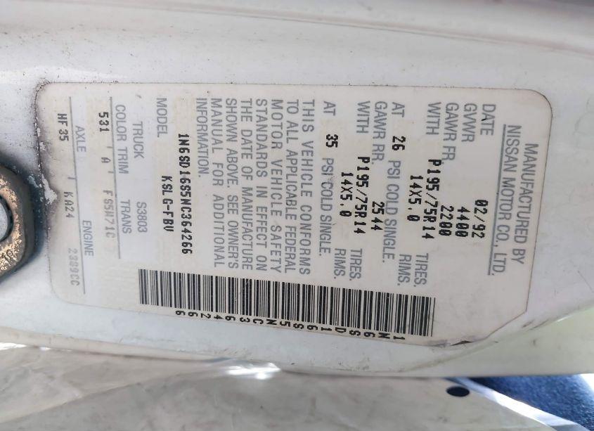 Photo 9 of 1992 Nissan Truck KING CAB (VIN 1N6SD16S5NC364266)