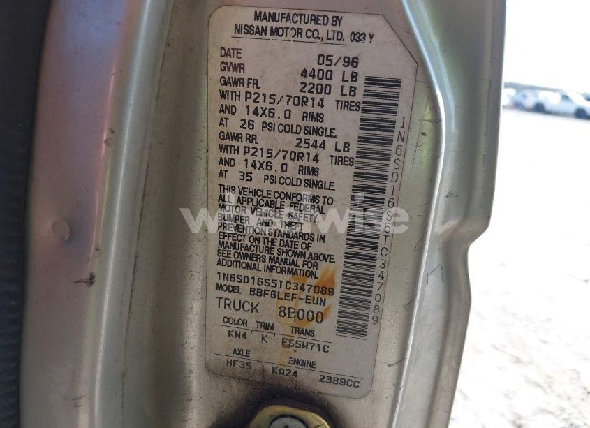 Photo 9 of 1996 Nissan Truck KING CAB SE/KING CAB XE (VIN 1N6SD16S5TC347089)