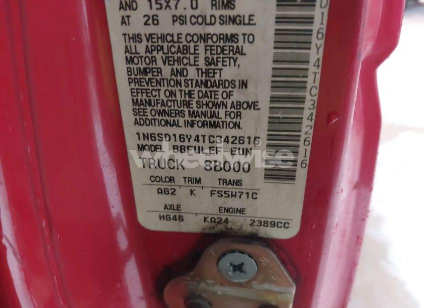 Photo 9 of 1996 Nissan Truck KING CAB SE/KING CAB XE (VIN 1N6SD16Y4TC342616)