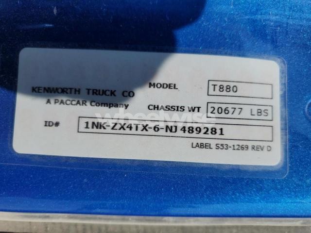 Photo 9 of 2022 KENWORTH T880 DUMP TRUCK N/A (VIN 1NKZX4TX6NJ489281)