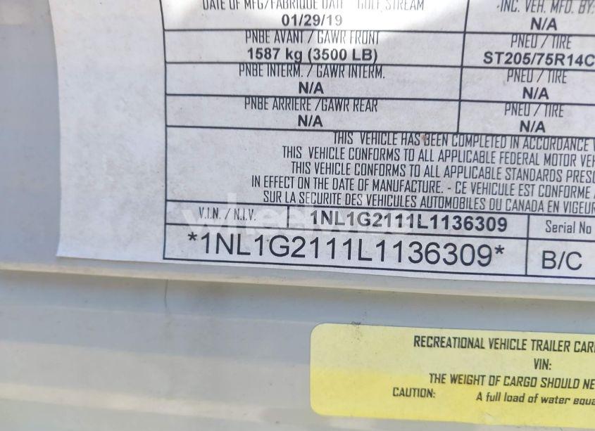 Photo 9 of 2020 Gulfstream Stream AMERI (VIN 1NL1G2111L1136309)