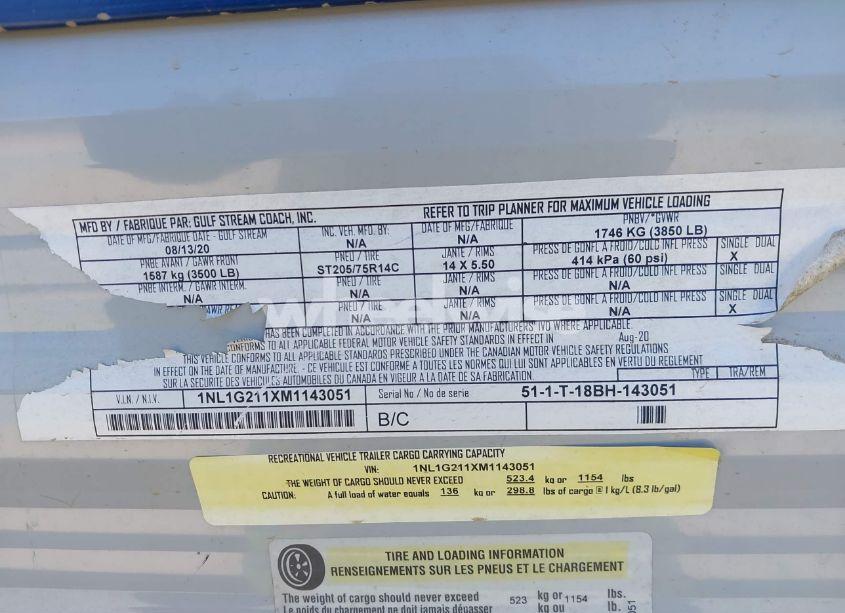 Photo 9 of 2021 Gulfstream Enlght18bh (VIN 1NL1G211XM1143051)