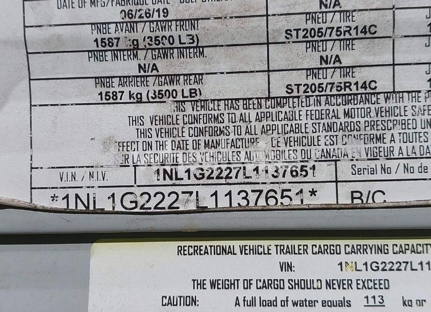 Photo 9 of 2020 Gulfstream Other (VIN 1NL1G2227L1137651)