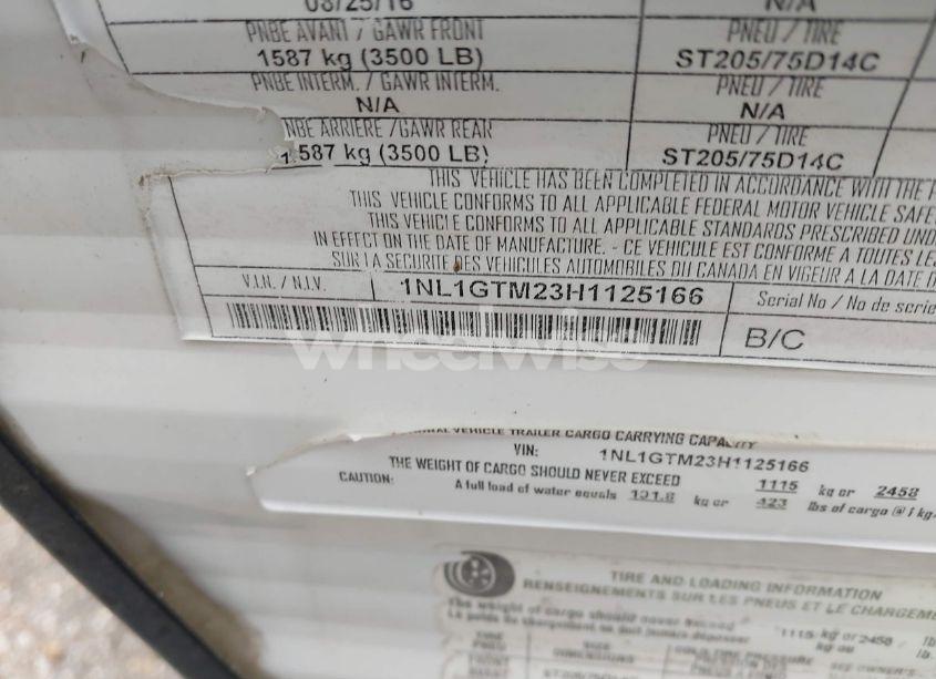 Photo 9 of 2017 Gulfstream Travel TRLR (VIN 1NL1GTM23H1125166)