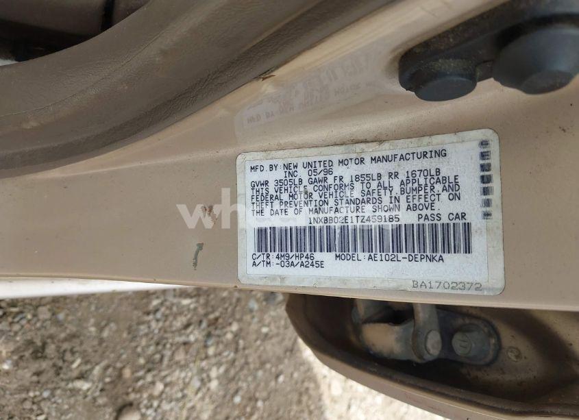 Photo 9 of 1996 Toyota Corolla DX (VIN 1NXBB02E1TZ459185)