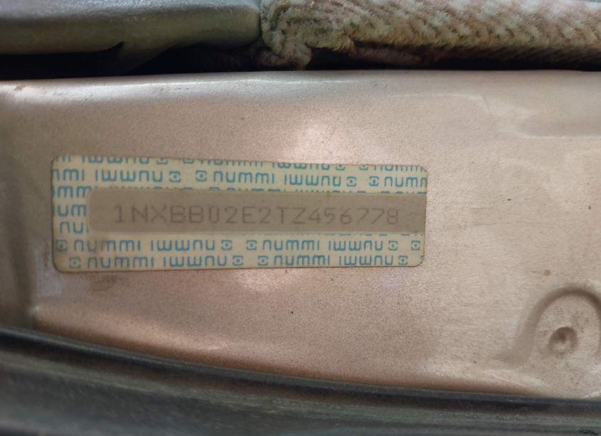 Photo 9 of 1996 Toyota Corolla DX (VIN 1NXBB02E2TZ456778)