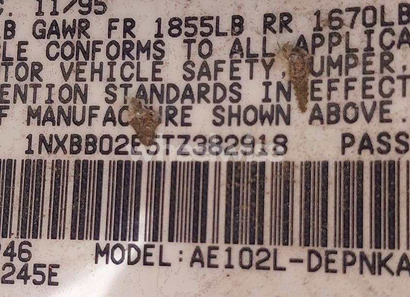 Photo 9 of 1996 Toyota Corolla DX (VIN 1NXBB02E5TZ382918)