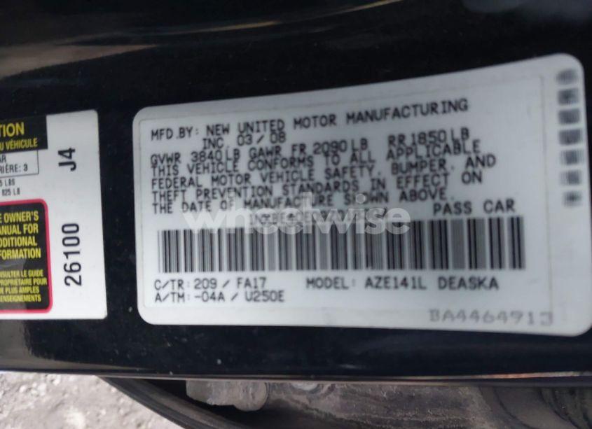 Photo 9 of 2009 Toyota Corolla XRS (VIN 1NXBE40E09Z018304)