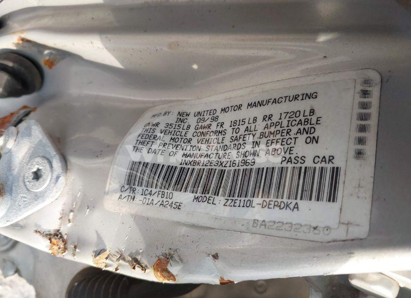 Photo 9 of 1999 Toyota Corolla CE (VIN 1NXBR12E3XZ161969)