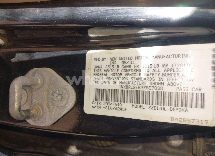 Photo 9 of 2002 Toyota Corolla LE (VIN 1NXBR12E62Z607038)