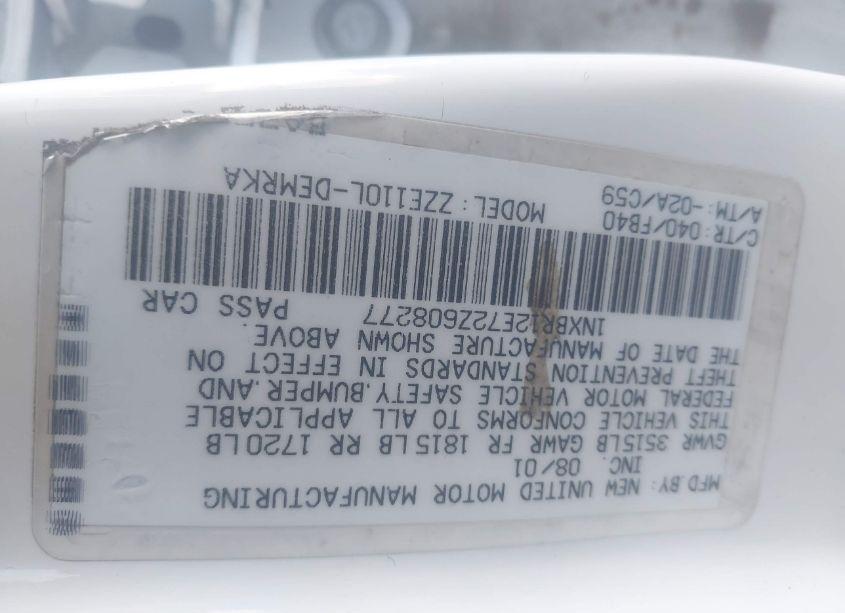 Photo 9 of 2002 Toyota Corolla CE (VIN 1NXBR12E72Z608277)