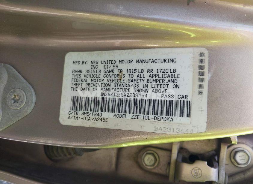 Photo 9 of 1999 Toyota Corolla CE (VIN 1NXBR12E8XZ209434)