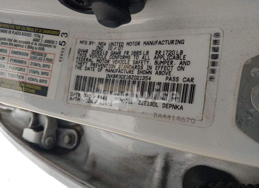 Photo 9 of 2008 Toyota Corolla LE (VIN 1NXBR30E18Z021354)