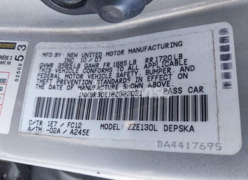 Photo 9 of 2008 Toyota Corolla S (VIN 1NXBR30E18Z022021)