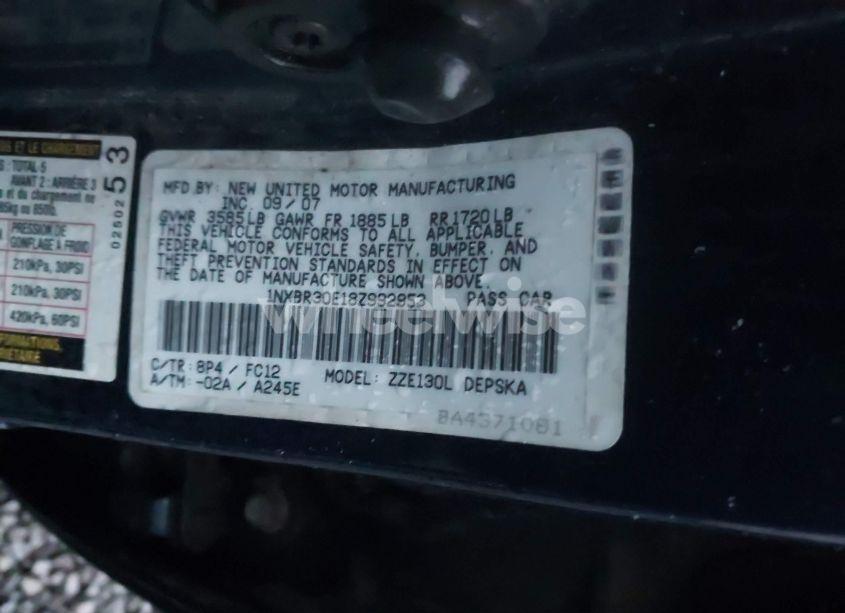 Photo 9 of 2008 Toyota Corolla S (VIN 1NXBR30E18Z992953)