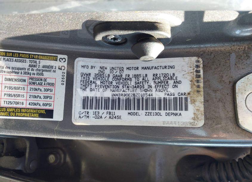 Photo 9 of 2008 Toyota Corolla LE (VIN 1NXBR30E28Z018544)