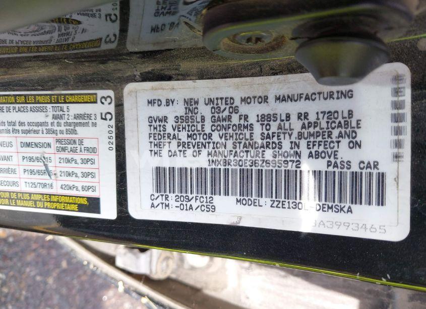 Photo 9 of 2006 Toyota Corolla S (VIN 1NXBR30E36Z695972)