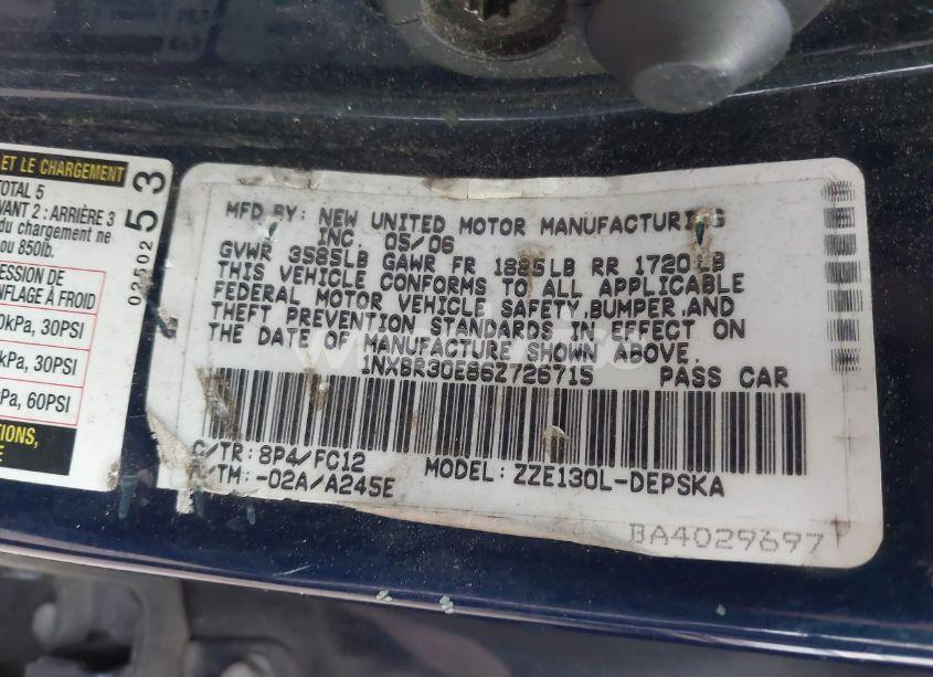 Photo 9 of 2006 Toyota Corolla S (VIN 1NXBR30E86Z726715)