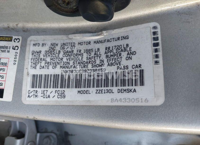 Photo 9 of 2008 Toyota Corolla S (VIN 1NXBR30E98Z938459)