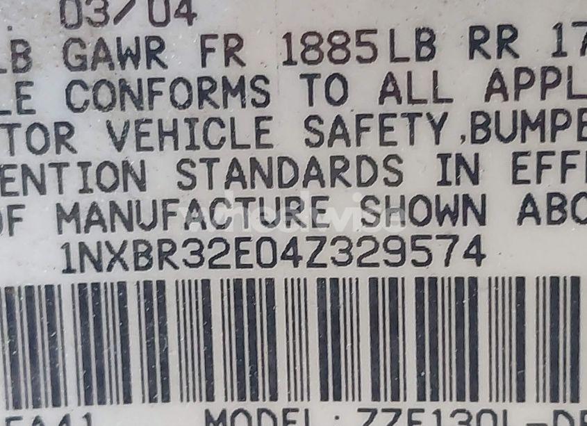 Photo 9 of 2004 Toyota Corolla LE (VIN 1NXBR32E04Z329574)