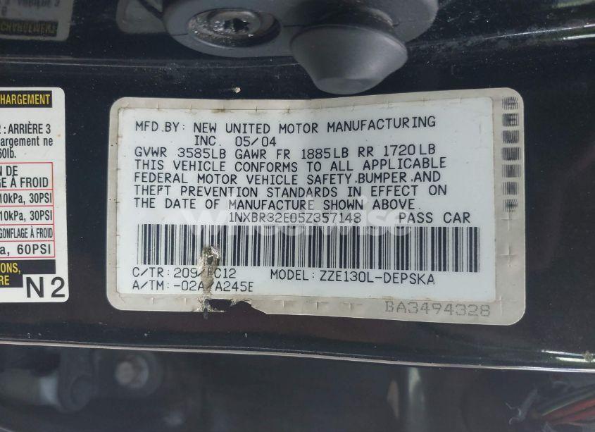 Photo 9 of 2005 Toyota Corolla S (VIN 1NXBR32E05Z357148)