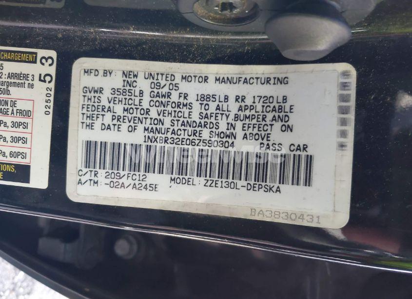 Photo 9 of 2006 Toyota Corolla S (VIN 1NXBR32E06Z590304)