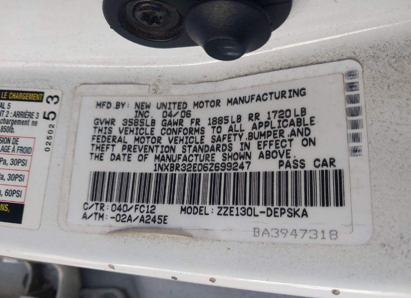 Photo 9 of 2006 Toyota Corolla S (VIN 1NXBR32E06Z699247)