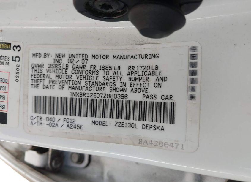 Photo 9 of 2007 Toyota Corolla S (VIN 1NXBR32E07Z880396)