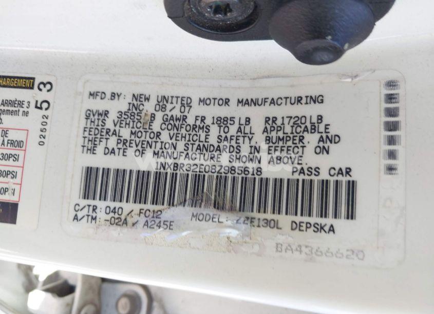 Photo 9 of 2008 Toyota Corolla S (VIN 1NXBR32E08Z985618)