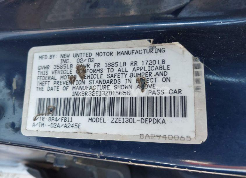 Photo 9 of 2003 Toyota Corolla CE (VIN 1NXBR32E13Z015656)