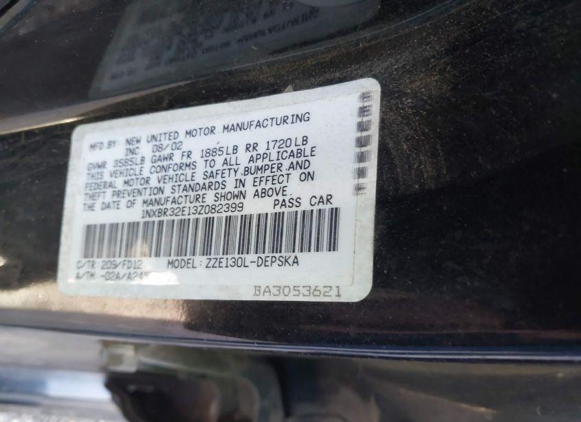 Photo 9 of 2003 Toyota Corolla S (VIN 1NXBR32E13Z082399)