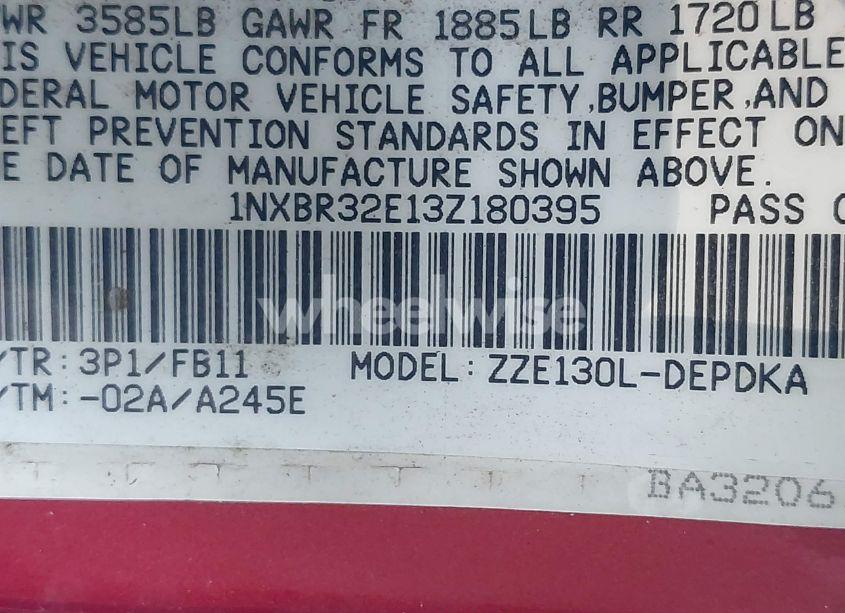 Photo 9 of 2003 Toyota Corolla CE (VIN 1NXBR32E13Z180395)