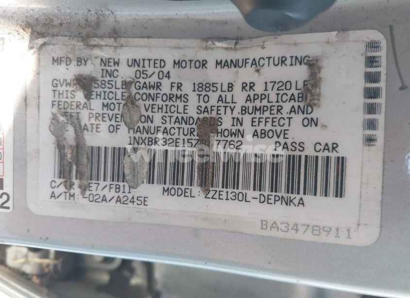 Photo 9 of 2005 Toyota Corolla LE (VIN 1NXBR32E15Z347762)