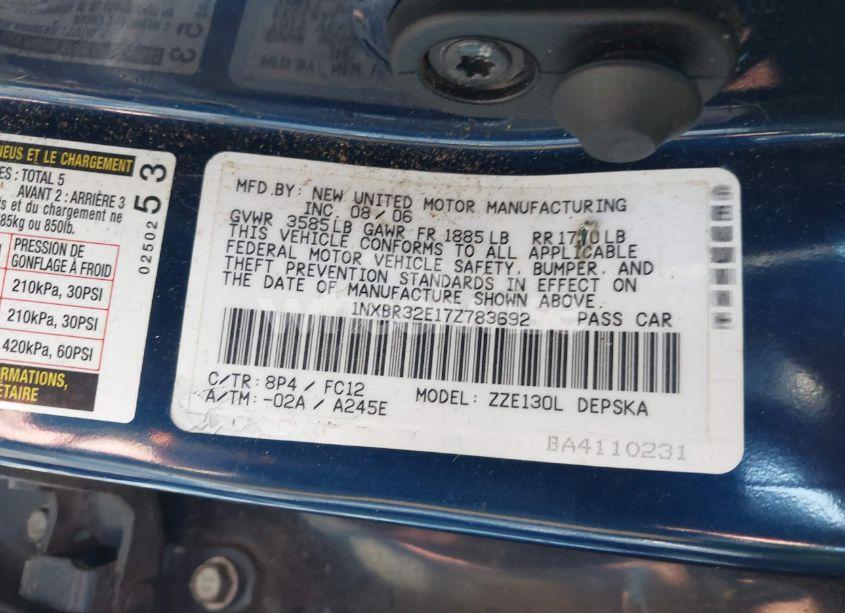 Photo 9 of 2007 Toyota Corolla S (VIN 1NXBR32E17Z783692)