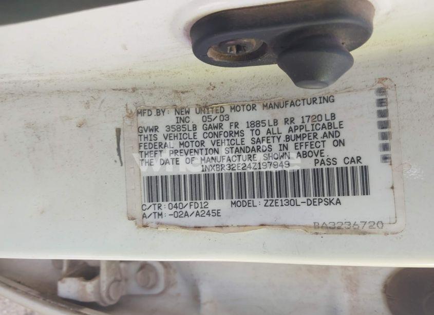 Photo 9 of 2004 Toyota Corolla S (VIN 1NXBR32E24Z197949)