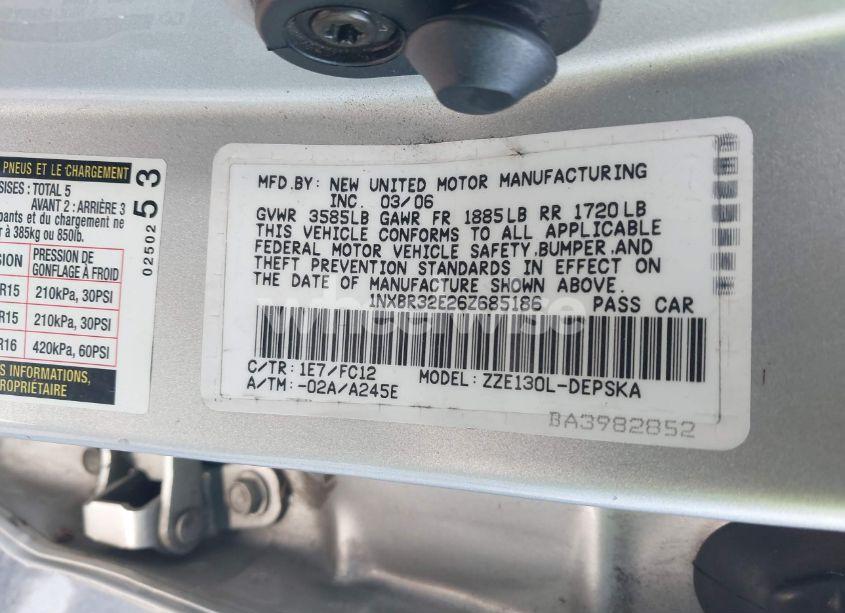 Photo 9 of 2006 Toyota Corolla S (VIN 1NXBR32E26Z685186)