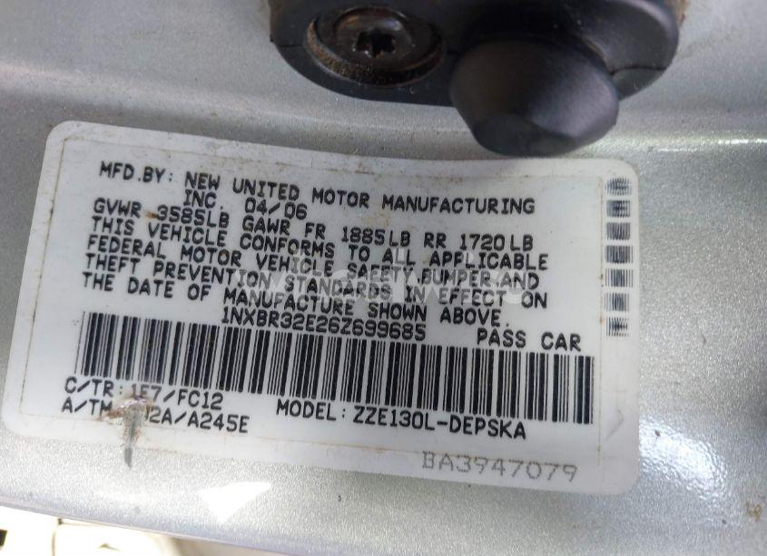 Photo 9 of 2006 Toyota Corolla S (VIN 1NXBR32E26Z699685)